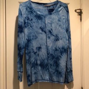 blue tie-dye long sleeve pico
